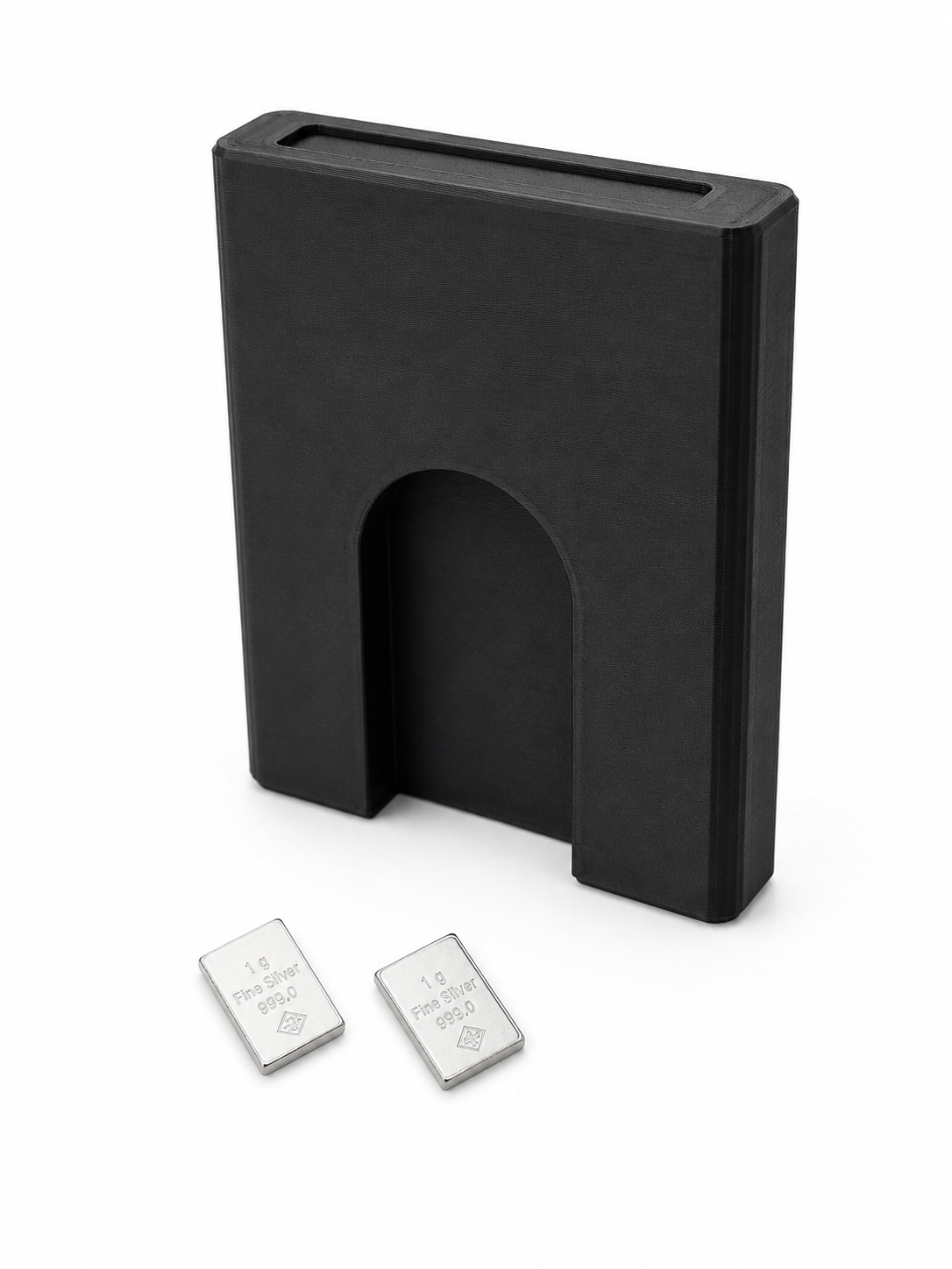 50-Count 1g Valcambi Silver Bar Storage Wallet - upright closed view