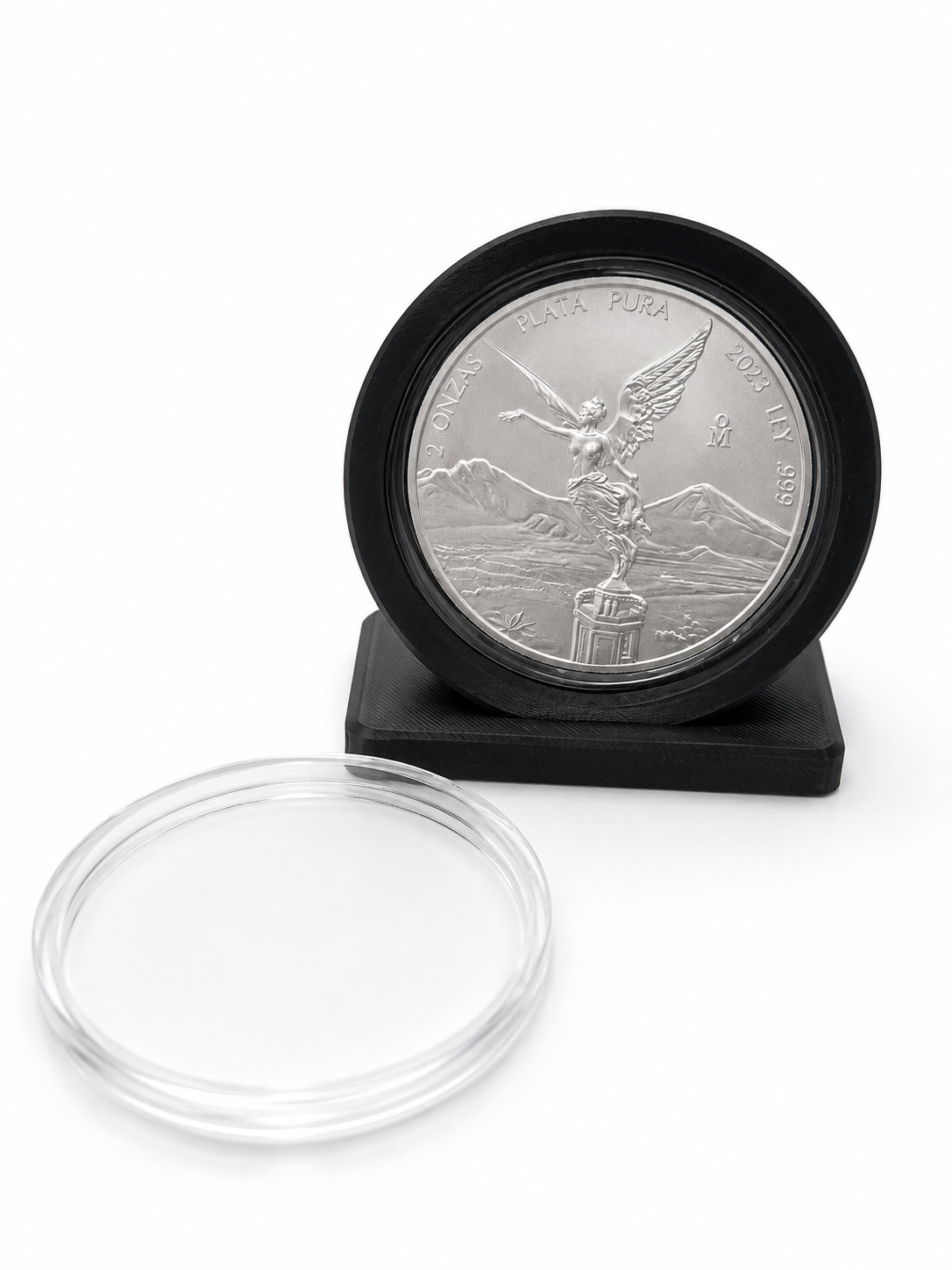 Black 5 oz Y65-compatible capsule stand with capsule fit detail